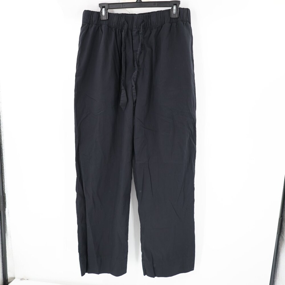 Tekla Pajama Pants womens XL black solid organic cotton elastic waist drawstring